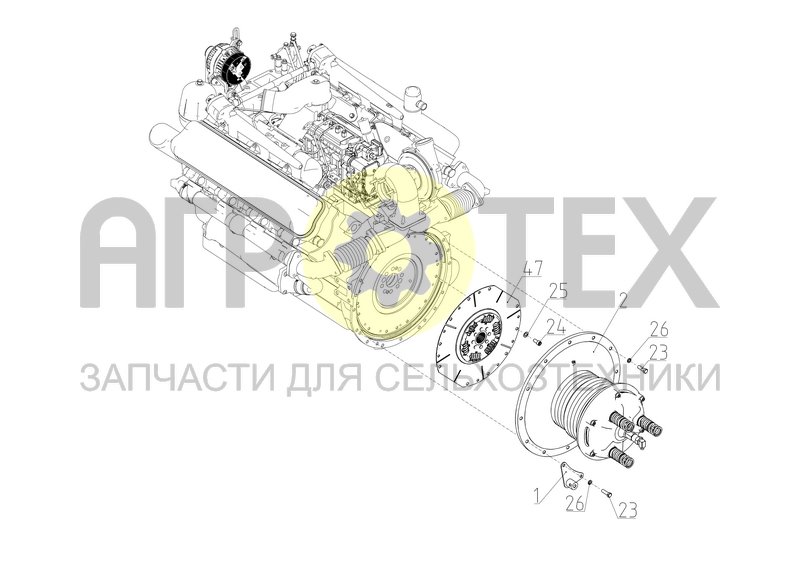 Чертеж Редуктор отбора мощности (РСМ-120.05.07.000Ф)